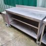 Stainless steel catering prep table with shelf Image 3