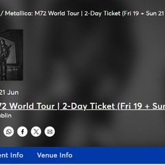 Metalica 2  tickets
