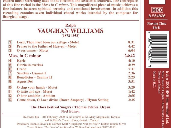 Vaughan Williams. Mass in G minor. CD. Free Postage!