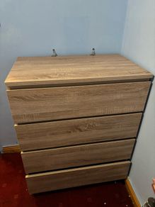 JYSK Limfjorden 4-drawer chest in a light oak color H100cmx W81cmXD49cmx