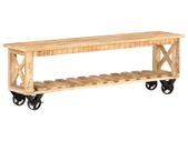 TV Cabinet 130x30x42 cm Rough Mango Wood