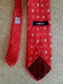 Genuine Versace silk tie made in Italy in good condition see last photo for a small stain FREE STANDARD POSTAGE INCLUDED