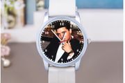 Elvis Presley themed wristwatch - white silicone strap