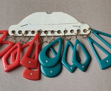 Vintage Colorful Geometric Earrings X 6