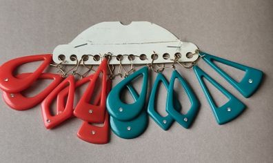 Vintage Colorful Geometric Earrings X 6