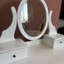 Dressing table with mirror and 5 drawers white Image 2
