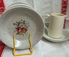 Vintage Old Foley dessert bowls and jug