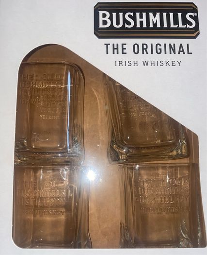 Bushmills whiskey glasses set of 4 brand new