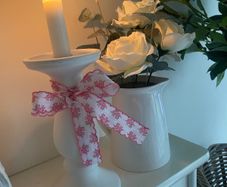 ShabbyChic Set of 2  Home Decor items ..Pillar candle could also be used on candle holder