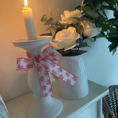 ShabbyChic Set of 2  Home Decor items ..Pillar candle could also be used on candle holder