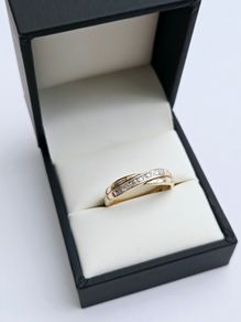9ct Yellow Gold Diamond Crossover Eternity Ring
