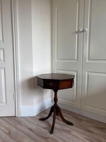 Octagon Side Table with Leather Insert