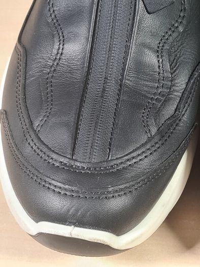 womens ECCO Chunky W zip trainers black leather runners Size UK 6 EU 39
