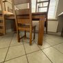 Solid oak table with 4 chairs . Extendable Image 2