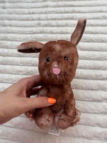 Little Town Brown Puppy Plush with Pink Nose approx. 18cm. Used Please see photos
