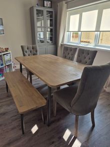 Dining Table, Bench & Chairs