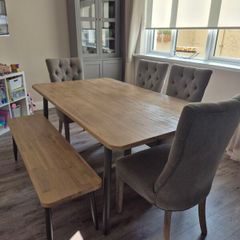 Dining Table, Bench & Chairs