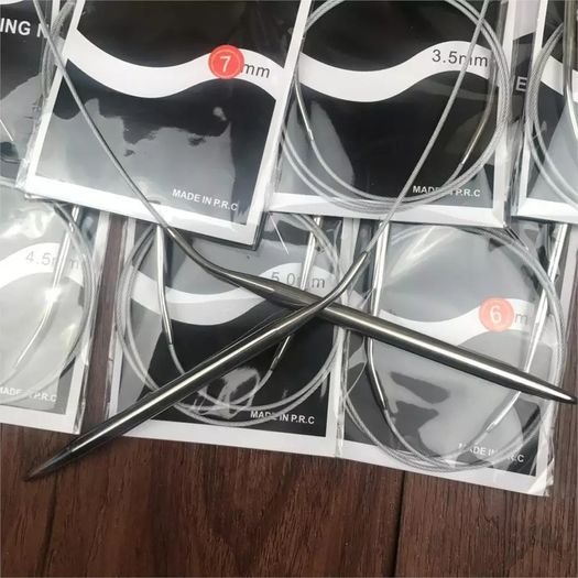 Metal Circular Knitting Needles 65cm 2mm to 10mm + Free Sewing Needle
