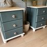 Upcycled Solid Wood Bedside Locker Pair Modern Rustic Finish Image 2