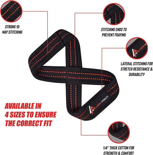 Figure 8 Weightlifting Straps (Pair)