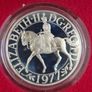 The Royal Mint Sterling Silver 1977 Proof Great Britain Crown Silver Jubilee 25p coin In Original case with Coa. Image 4