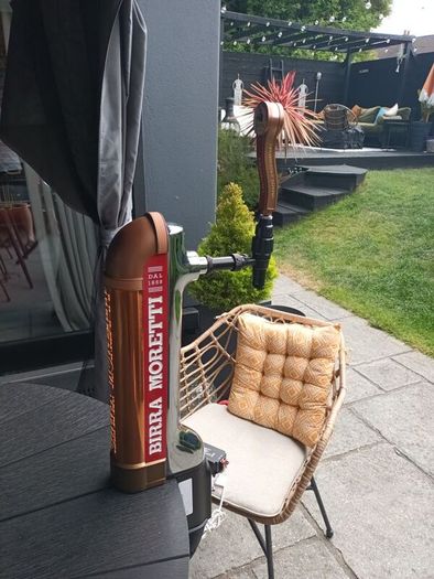 Birra Moretti Beer pump complete with drip tray and bracket.Will need a 24v transformer to light it.