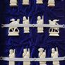 Vintage Chinese Bone Hand Carved Ivory Chess Set Hong Kong 1960s Image 3