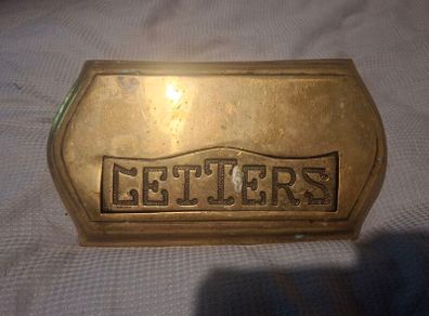 Lovely reclaimed Antique Brass Letterbox