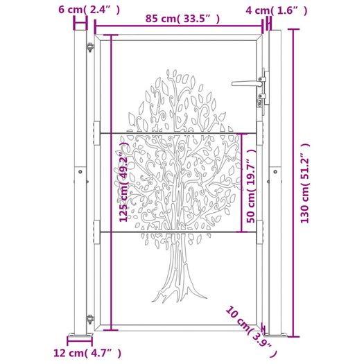 Garden Gate Anthracite 105x130 cm