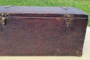 Old wooden box with brass fittings