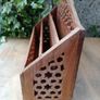 wooden desk tidy, vintage desk organizer, letter rack Image 3