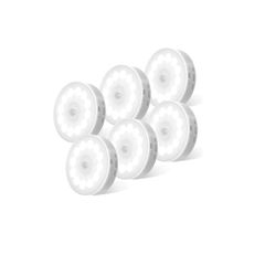 6 Motion Sensor Lights Indoor Cool White (Magnetic / USB Charging)