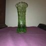 Vintage Green Glass Vase Image 7