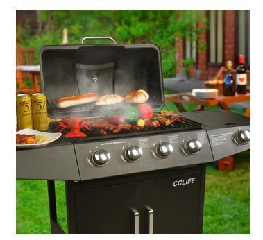 Gas Barbecue Grill Trolley 4 Burner