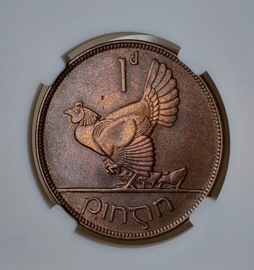 1928 Ireland 1d penny Prooflike High grade Unc coin standard post included using An post digital stamp 2.85 Read description