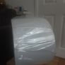 Shade/Large Round Gray Linen Lampshade .. Price Drop Image 4