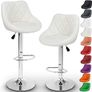 Set of 2 x Bar Stools Fully Rotatable - Adjustable Seat Height 60 - 80 cm Image 2