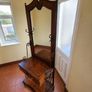 Vintage Wrought Iron & Solid Wood Hall Stand with Full-Length Mirror and Two Drawers Image 3