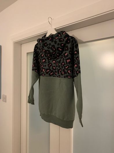 Next Khaki Green & Pink Womens Hoodie
