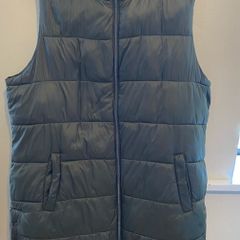 Khaki Green Sleeveless Hooded Gilet Jacket Size XL