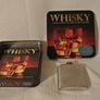Whisky - Stainless Steel 6 Oz Flask & An Amazing Guide To 50 Of The World's Best Whiskies - 64 Page Book  - New - Never Used. In a Presentation Metal Box. Image 3