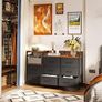 Chest of Drawers Bedroom, Contains 2 USB & 2 AC Ports Sockets, Storage Dresser with 8 Fabric Drawers Suitable for Bedrooms, Living Rooms, Retro Color Image 6