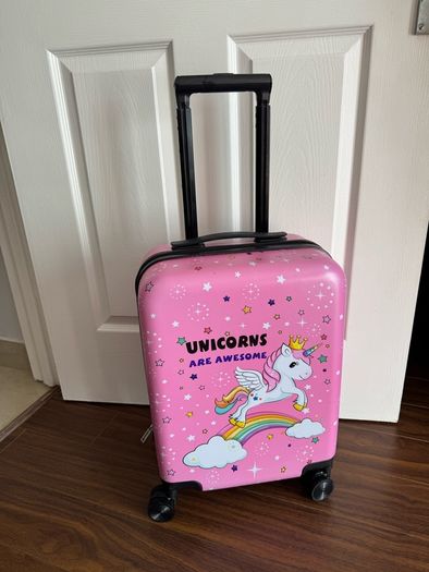 Weewooday Kids Luggage and Backpack 18" Suitcase with Spinner Wheel Hard Case Travel 13" Backpack Girl Suitcase Set for Kids Travel Supplies