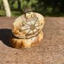 Rare Vintage Camel Bone Trinket Box with Exquisite Brass Inlay and Owl Closure Image 2