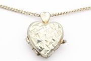 Sterling Silver Photo Locket Necklace On Signed 925 Chain