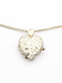 Sterling Silver Photo Locket Necklace On Signed 925 Chain