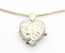 Sterling Silver Photo Locket Necklace On Signed 925 Chain