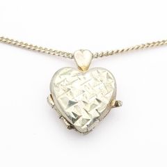 Sterling Silver Photo Locket Necklace On Signed 925 Chain