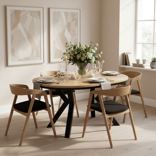 Jupiter X-Frame Loft Dining Table 100+40cm Gold