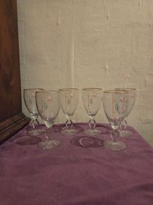Set of 6 1960's Irish Coffee Recipe Stemmed Glasses